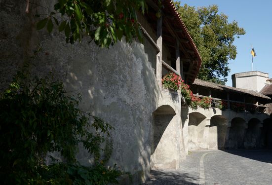 Altstadt von Schongau. Radfahren entlang dem Lechradweg. 